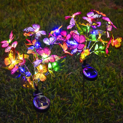 Milalit Solar Lights Outdoor Garden Butterfly Lights Decorative Flower Stake Lights with Butterflies Decor Sun Powered Waterproof for Garden Yard Pathway Patio Decoration