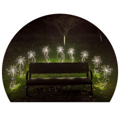 Milalit Solar LED Firework Lights Starburst Lawn Ground Insert Rechargeable 1200mAH Battery Decorative Lamps with Remote Controller for Christmas Halloween Thanksgiving Wedding Party