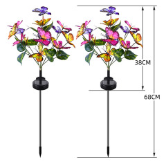 Milalit Solar Lights Outdoor Garden Butterfly Lights Decorative Flower Stake Lights with Butterflies Decor Sun Powered Waterproof for Garden Yard Pathway Patio Decoration