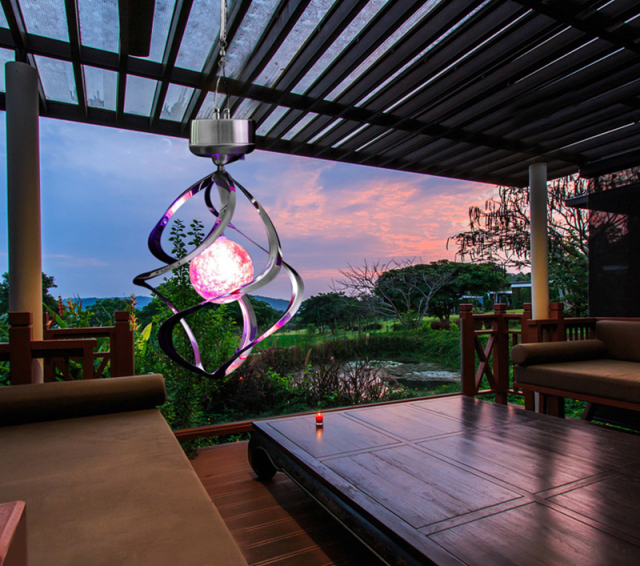 Milalit Solar Lights Outdoor Yard Decoration Stainless Wind Chimes Lights Led Colour Changing Hanging Lamps Garden Yard Home Decor Gift