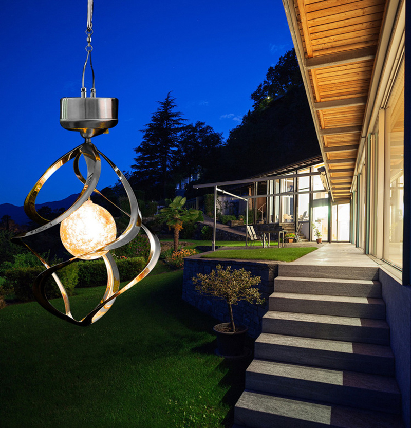 Milalit Solar Lights Outdoor Yard Decoration Stainless Wind Chimes Lights Led Colour Changing Hanging Lamps Garden Yard Home Decor Gift
