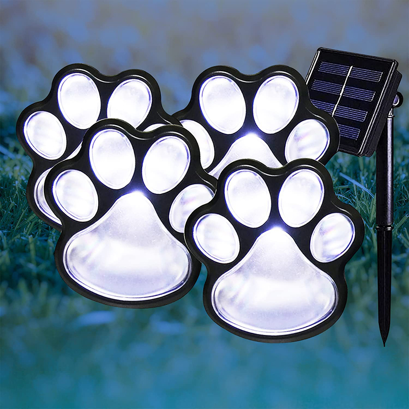 Milalit Paw Print Solar Outdoor Lights Waterproof Dog Bear Paw Lights Cat Puppy Animal Garden Footprint Path Paw Lamp Walkway Lighting for Patio Yard Any Pet Lover
