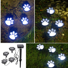 Milalit Paw Print Solar Outdoor Lights Waterproof Dog Bear Paw Lights Cat Puppy Animal Garden Footprint Path Paw Lamp Walkway Lighting for Patio Yard Any Pet Lover