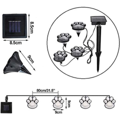 Milalit Paw Print Solar Outdoor Lights Waterproof Dog Bear Paw Lights Cat Puppy Animal Garden Footprint Path Paw Lamp Walkway Lighting for Patio Yard Any Pet Lover