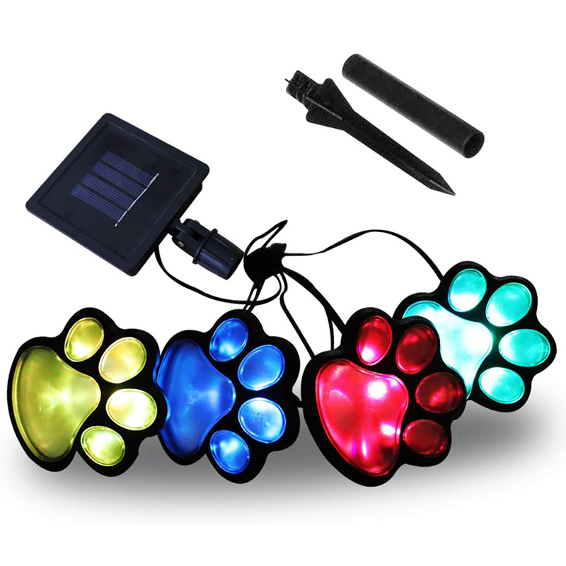 Milalit Paw Print Solar Outdoor Lights Waterproof Dog Bear Paw Lights Cat Puppy Animal Garden Footprint Path Paw Lamp Walkway Lighting for Patio Yard Any Pet Lover