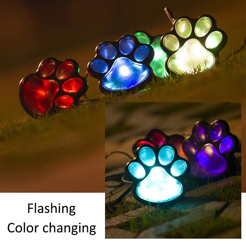 Milalit Paw Print Solar Outdoor Lights Waterproof Dog Bear Paw Lights Cat Puppy Animal Garden Footprint Path Paw Lamp Walkway Lighting for Patio Yard Any Pet Lover
