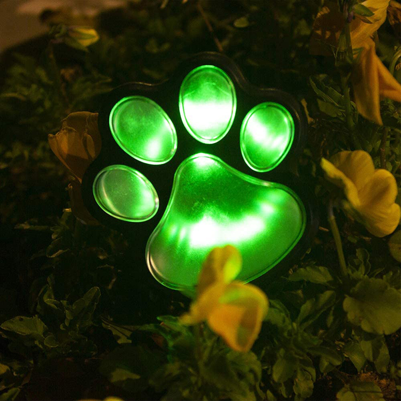 Milalit Paw Print Solar Outdoor Lights Waterproof Dog Bear Paw Lights Cat Puppy Animal Garden Footprint Path Paw Lamp Walkway Lighting for Patio Yard Any Pet Lover