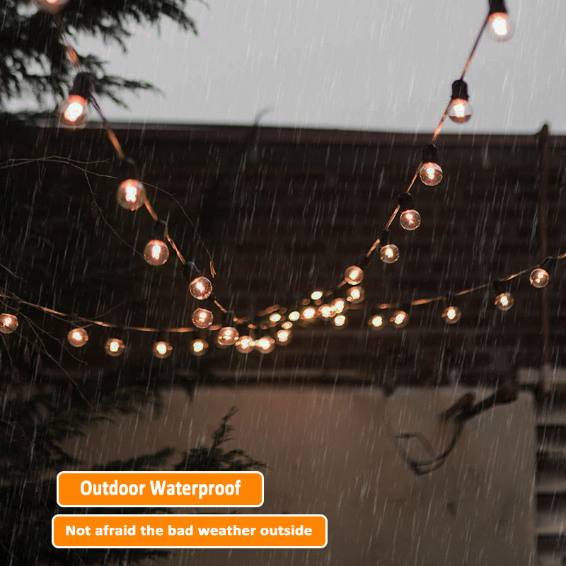 Milalit G40 Solar 25 LED Bulbs  Globe Glass String Bulb Lamp with 4 Lighting Modes USB Powered Optional for Christmas Lighting Garden Fence Wall Party Birthday Retirement Wedding Decoration