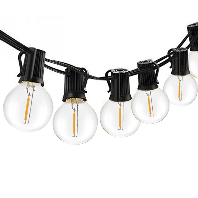 Milalit G40 Solar 25 LED Bulbs  Globe Glass String Bulb Lamp with 4 Lighting Modes USB Powered Optional for Christmas Lighting Garden Fence Wall Party Birthday Retirement Wedding Decoration