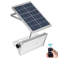 Milalit 12W Super Bright Waterproof 1500lm LED Solar Flood Street Wall Light with Radar Motion Sensor Control Outdoor Lighting Wall Lamps IP65 for Parking Lot Warehouse Garage