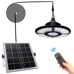 Milalit New 4 Head 136 LED Solar High Brightness Lamp 1000lm Dimmable Timing Setting Remote Control Garage Light for Outdoor Warehouse Villa Parking Lot