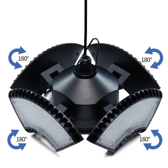 Milalit New 4 Head 136 LED Solar High Brightness Lamp 1000lm Dimmable Timing Setting Remote Control Garage Light for Outdoor Warehouse Villa Parking Lot