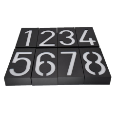Milalit Solar Waterproof Doorplate LED Home Gate Front Door Sigh Address Plaque House Number Light 0-9 for Outdoor Garden Decoration