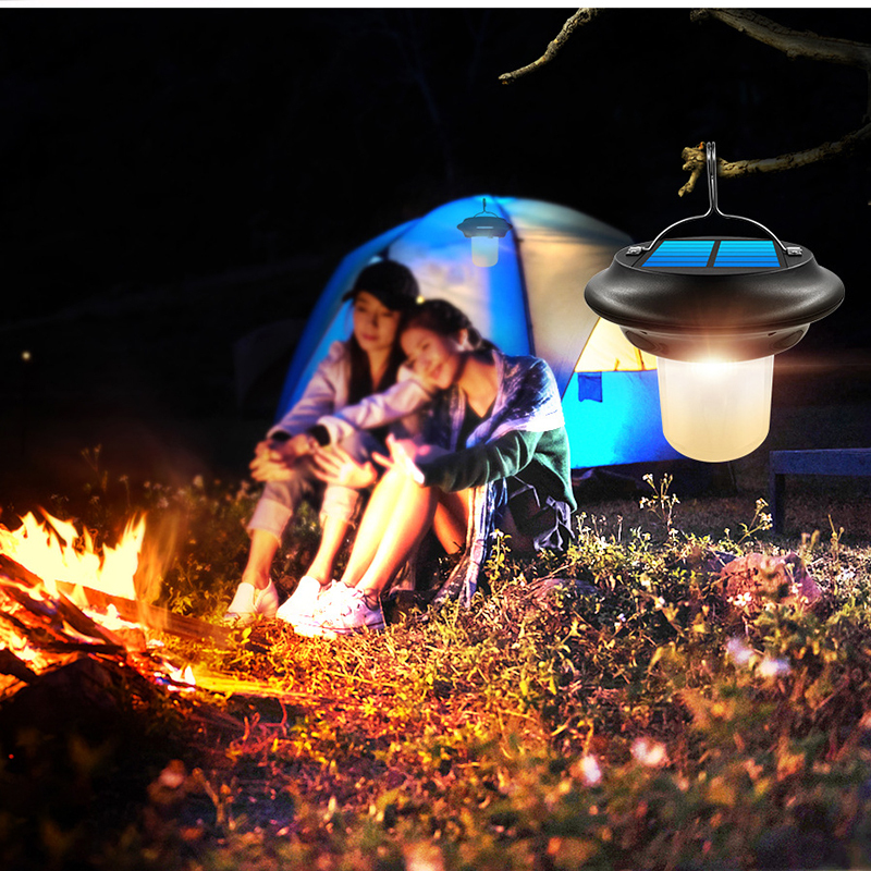 Milalit Double Head 2 in 1 Solar Hanging High Bright Waterproof Outdoor 36 LED Lamp with Remote Control Extension Cable Wire Timing Auto Dimming Modes Smart Timer Lighting Lights for Garden Yard Patio Porch