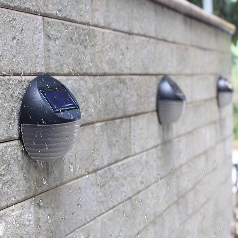 Milalit Solar Fence Wall LED Lamps Outdoor Waterproof ABS Plastic Warm White Cold White Deck Lights for Balcony Porch Roof Garden Black Color Body