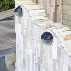 Milalit Solar Fence Wall LED Lamps Outdoor Waterproof ABS Plastic Warm White Cold White Deck Lights for Balcony Porch Roof Garden Black Color Body