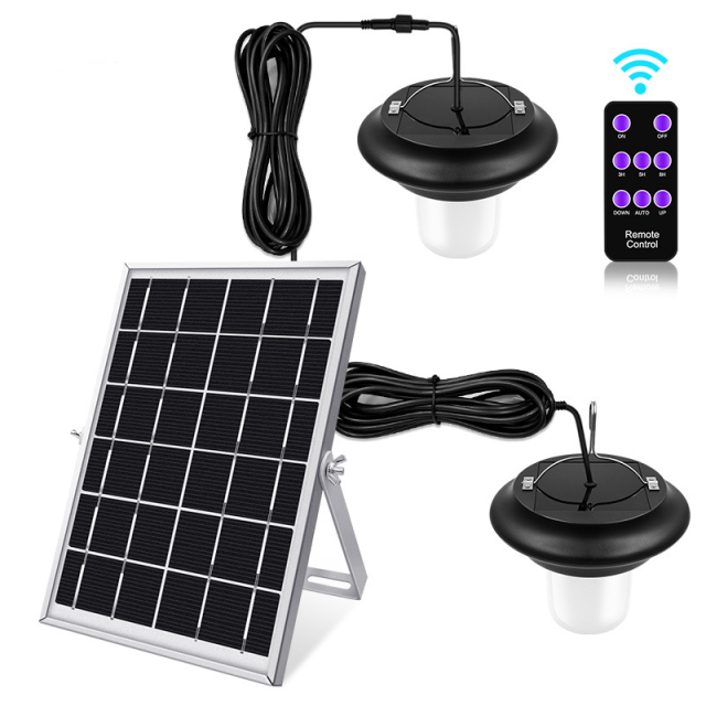 Milalit Double Head 2 in 1 Solar Hanging High Bright Waterproof Outdoor 36 LED Lamp with Remote Control Extension Cable Wire Timing Auto Dimming Modes Smart Timer Lighting Lights for Garden Yard Patio Porch