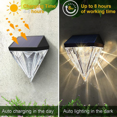 Milalit Solar Diamond Shape Step Lamp High Brightness Shining Decorative Wall Light Weather Resistant Waterproof Outdoor Step Light for Garden Fence Balcony Dormitory Decoration Lighting