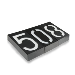 Milalit Solar Waterproof Doorplate LED Home Gate Front Door Sigh Address Plaque House Number Light 0-9 for Outdoor Garden Decoration