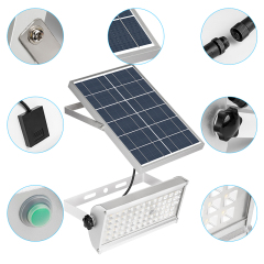 Milalit 12W Super Bright Waterproof 1500lm LED Solar Flood Street Wall Light with Radar Motion Sensor Control Outdoor Lighting Wall Lamps IP65 for Parking Lot Warehouse Garage