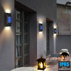 Milalit Modern Solar 6 LED Wall Wash Street Light Up Down Two Sides Illumination IP65 Flexible Smart Washer Security Lamp Outside Lighting Wall Mounted Outdoor for Home Restaurant Hotel Bar Balcony
