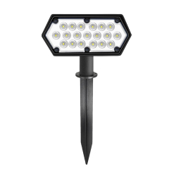 Milalit Energy Saving Solar 19 LED Spot Lawn Light Wall Mounted Landscape RGB Warm White Cold White Post Spike Lamp Outdoor Waterproof Intelligent Garden Spotlights Lamp for Theme Park Halloween Christmas Holiday Festival Decoration Lighting