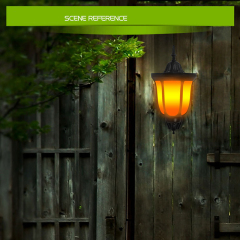 Milalit Flickering Unique 96 LED Solar Torch Light Flame Fire Decorative Wall Mounted Lamp for Yard Fence Garden Pathway Patio Hotel