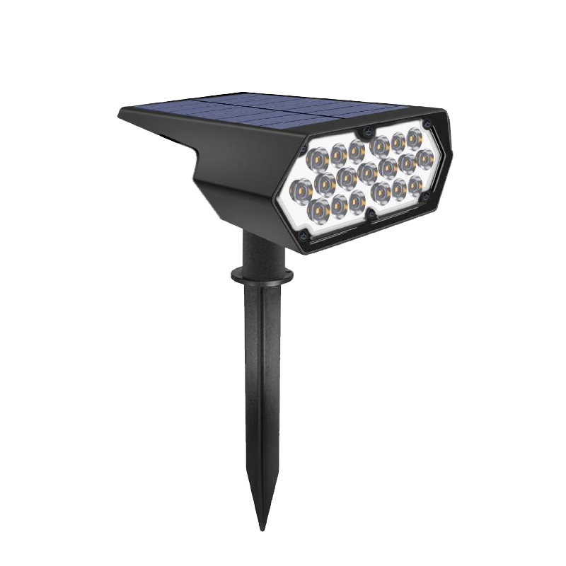 Milalit Energy Saving Solar 19 LED Spot Lawn Light Wall Mounted Landscape RGB Warm White Cold White Post Spike Lamp Outdoor Waterproof Intelligent Garden Spotlights Lamp for Theme Park Halloween Christmas Holiday Festival Decoration Lighting