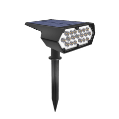 Milalit Energy Saving Solar 19 LED Spot Lawn Light Wall Mounted Landscape RGB Warm White Cold White Post Spike Lamp Outdoor Waterproof Intelligent Garden Spotlights Lamp for Theme Park Halloween Christmas Holiday Festival Decoration Lighting