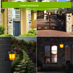 Milalit Flickering Unique 96 LED Solar Torch Light Flame Fire Decorative Wall Mounted Lamp for Yard Fence Garden Pathway Patio Hotel