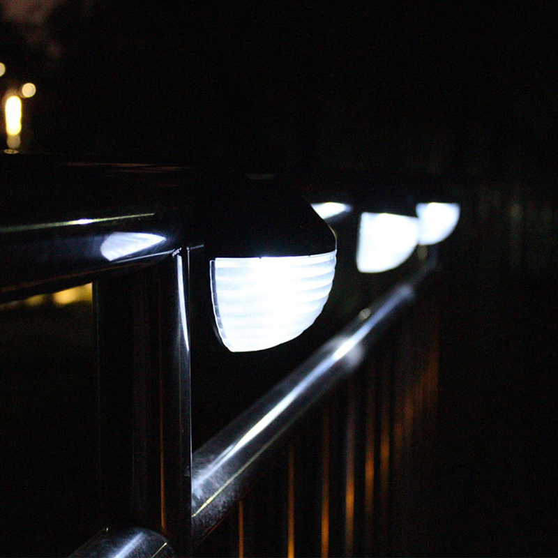 Milalit Solar Fence Wall LED Lamps Outdoor Waterproof ABS Plastic Warm White Cold White Deck Lights for Balcony Porch Roof Garden Black Color Body