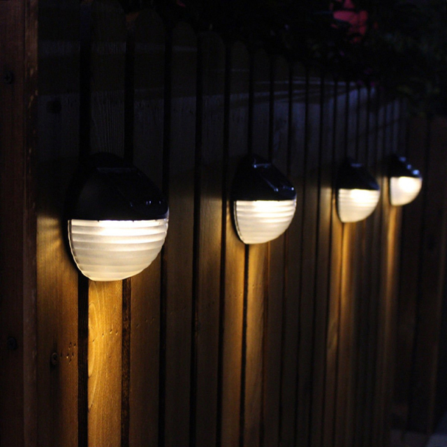 Milalit Solar Fence Wall LED Lamps Outdoor Waterproof ABS Plastic Warm White Cold White Deck Lights for Balcony Porch Roof Garden Black Color Body