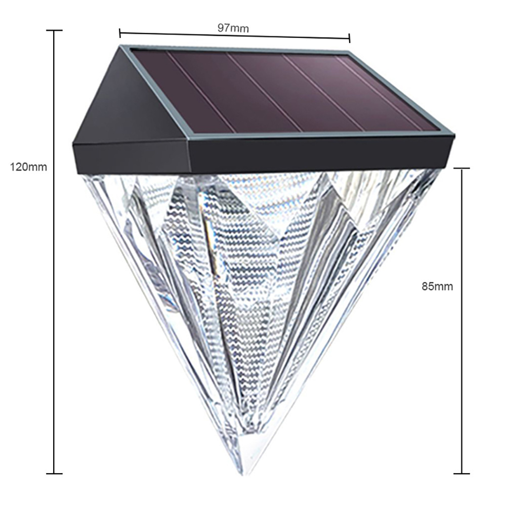 Milalit Solar Diamond Shape Step Lamp High Brightness Shining Decorative Wall Light Weather Resistant Waterproof Outdoor Step Light for Garden Fence Balcony Dormitory Decoration Lighting