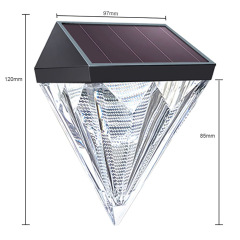 Milalit Solar Diamond Shape Step Lamp High Brightness Shining Decorative Wall Light Weather Resistant Waterproof Outdoor Step Light for Garden Fence Balcony Dormitory Decoration Lighting
