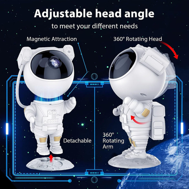 Milalit Astronaut Galaxy Light Projector Space Buddy Projector Night Light for Bedroom with Remote Control and Timer Astro Alan Star Ceiling Projector Spaceman Evening Lamp for Gaming Room Home Theater Birthday Valentine's Day