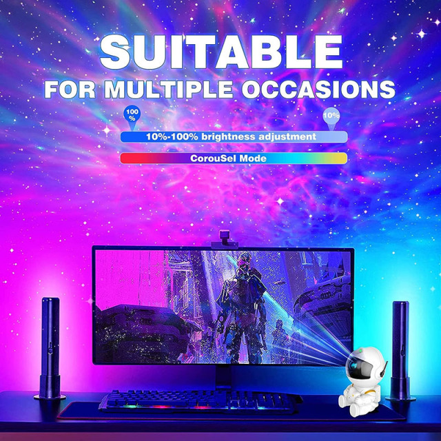 Milalit Astronaut Held Star Projector Nebula Galaxy Projector Starry Sky Night Light Remote Control and 360°Rotation Magnetic Head Nebula Lamp for Boys and Girls Bedroom Kids Ceiling Game Room Home Theater Decoration