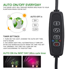 Milalit 3 Heads USB Interface 30W LED Grow Lamp Energy Save Growing Light with EU US UK Plug for Potted Plants Indoor Vegetable Fruits Tomatoes Flower Growing with Clamp Fixed Dimming Timer Function 3 in 1 Version