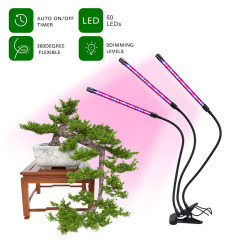 Milalit 3 Heads USB Interface 30W LED Grow Lamp Energy Save Growing Light with EU US UK Plug for Potted Plants Indoor Vegetable Fruits Tomatoes Flower Growing with Clamp Fixed Dimming Timer Function 3 in 1 Version