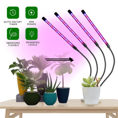 Milalit 4 in 1 40W LED Grow Light Color Changeable Dimming Timing Lighting Bar Growing Lamp with Clamp for Indoor Medical Greenhouse Green Room Garden Plants Fruits Vegetables Growing with Controller