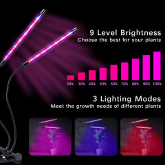 Milalit USB Double 2 Heads 2 in 1 LED Plant Grow Light with Timing Dimming Function Red Blue LED Lamp for Indoor Fruit Vegetables Potted Plant Lighting