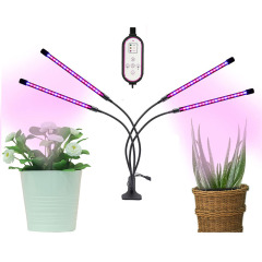 Milalit 4 in 1 40W LED Grow Light Color Changeable Dimming Timing Lighting Bar Growing Lamp with Clamp for Indoor Medical Greenhouse Green Room Garden Plants Fruits Vegetables Growing with Controller