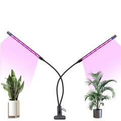 Milalit USB Double 2 Heads 2 in 1 LED Plant Grow Light with Timing Dimming Function Red Blue LED Lamp for Indoor Fruit Vegetables Potted Plant Lighting