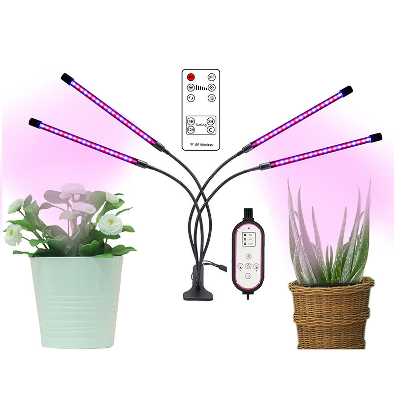 Milalit 4 in 1 40W LED Grow Light Color Changeable Dimming Timing Lighting Bar Growing Lamp with Clamp for Indoor Medical Greenhouse Green Room Garden Plants Fruits Vegetables Growing with Controller
