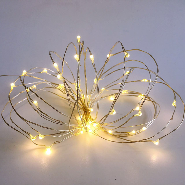 Milalit Battery Powered 10m 100LED Copper Decorative String Light for Holiday Christmas Tree Wedding Proposal Birthday Party Tree Decoration with Waterproof Power Case Remote Control