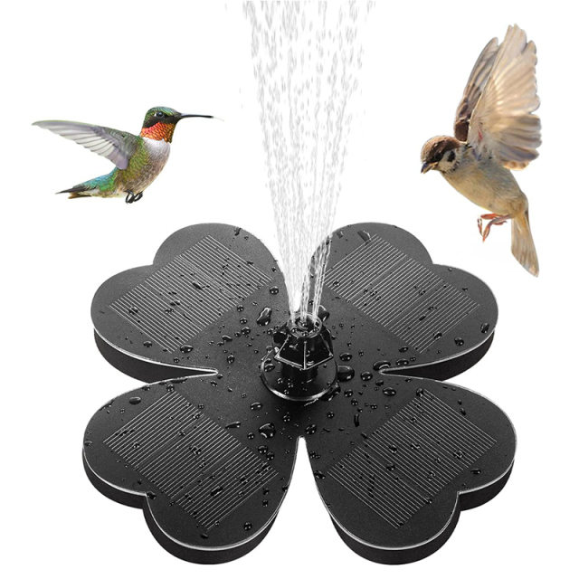 Milalit  Four Leaf Clover Shape Solar Water Fountain for Animal Bird Bath Lucky Clover Solar Floating Water Pump for Pond Tank Garden Outdoor Decoration Mother Friend Gifts