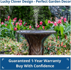 Milalit  Four Leaf Clover Shape Solar Water Fountain for Animal Bird Bath Lucky Clover Solar Floating Water Pump for Pond Tank Garden Outdoor Decoration Mother Friend Gifts
