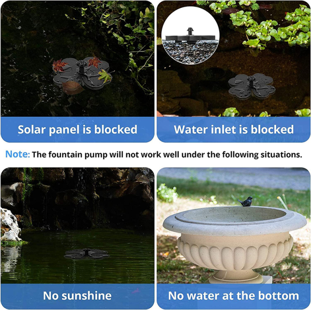 Milalit  Four Leaf Clover Shape Solar Water Fountain for Animal Bird Bath Lucky Clover Solar Floating Water Pump for Pond Tank Garden Outdoor Decoration Mother Friend Gifts