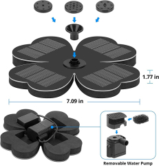 Milalit  Four Leaf Clover Shape Solar Water Fountain for Animal Bird Bath Lucky Clover Solar Floating Water Pump for Pond Tank Garden Outdoor Decoration Mother Friend Gifts