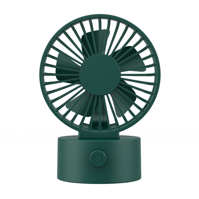 Milalit USB Rechargeable Built-in Battery Desktop Fan Air Cooler Adjustable Table Portable Handheld 3 Gear Speed Mini Fan for Office Birthday Business Gift White Dark Green Navy Blue