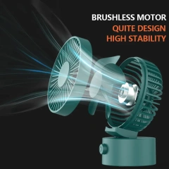 Milalit USB Rechargeable Built-in Battery Desktop Fan Air Cooler Adjustable Table Portable Handheld 3 Gear Speed Mini Fan for Office Birthday Business Gift White Dark Green Navy Blue